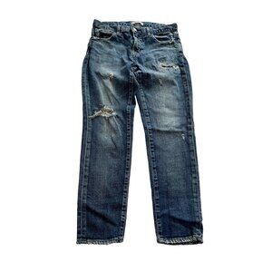 MOUSSY Vintage Howa Distressed Jeans in Blue Denim